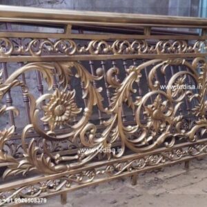 Elegant Brass Balcony Railing With Designer Look Railing Design Iron Simple