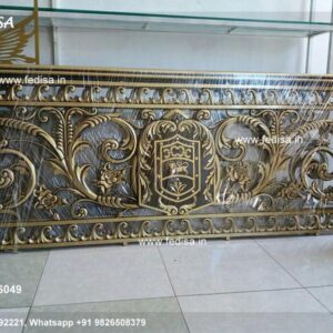 Antique Brass Railing Design For Classic Interiors Balcony Front Grill Design