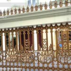 Stylish Brass Staircase Railing With Decorative Elements Jeene Ki Railing Steel