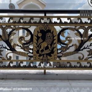 Luxury Brass Railing With Intricate Detailing Balcony Wall Railing Design