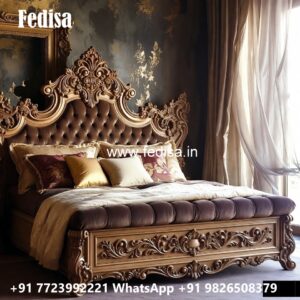 Luxury Bed Design with Decorative Wooden Finish No-0026