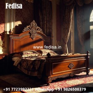 Luxury Bed Design with Artistic Headboard Patterns No-0034