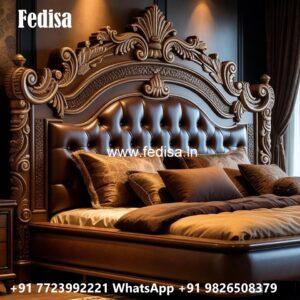 Luxury Bed Design with Artistic Upholstered Panels No-0071