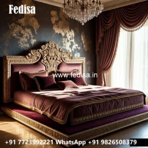 Luxury Bed Design with Stylish Fabric Headboard No-0078