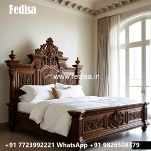 Modern Luxury Bed Design with Wooden Texture No-0083