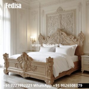 Modern Luxury Bed Design with Velvet Finish No-0103