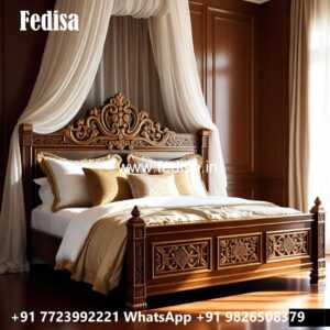 Luxury Bed Design with Decorative Wooden Panels No-0111