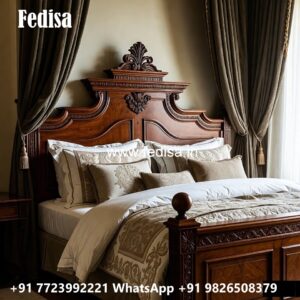 Luxury Bed Design with Artistic Wooden Texture No-0121
