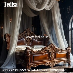 Luxury Bed Design with Stylish Wooden Framework No-0128