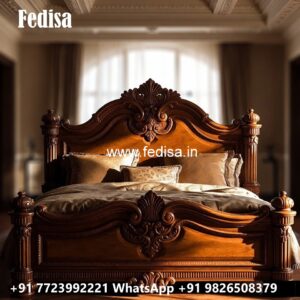 Modern Luxury Bed Design with Royal Decorative Elements No-0187