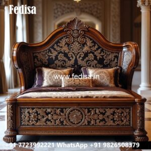 Luxury Bed Design with Artistic Carved Details No-0210