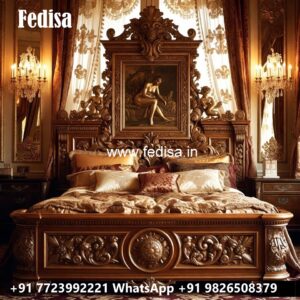 Luxury Bed Design with Wooden Luxury Headboard No-0213