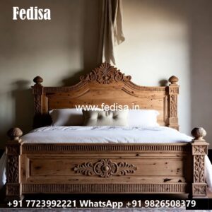 Luxury Bed Design with Decorative Golden Headboard No-0227