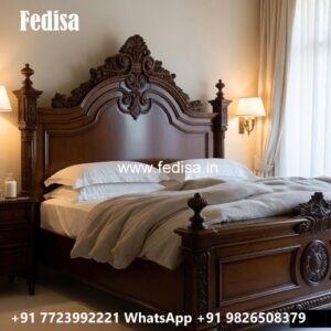 Stylish Luxury Bed Design with Decorative Wooden Texture No-0272