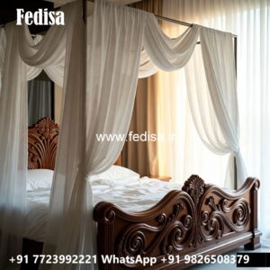 Stylish King Bed Design with Wooden Texture No-0335