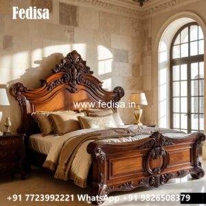 Wooden Classic Bed Design for Master Bedroom No-0353