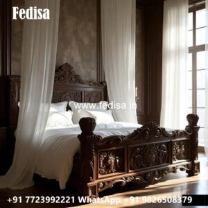 Elegant Double Classic Bed Design No-0493