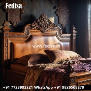 Elegant Wooden Bed Design for Families No-0684