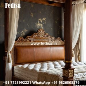 Classic Bed Design with Elegant Wooden Finish No-0751