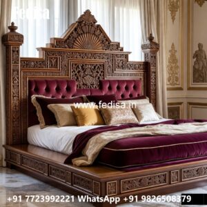 Vintage Wooden Bed Design for Elegant Rooms No-0805