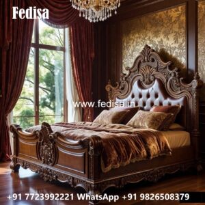 Luxury Bed Design with Contemporary Wood Finish No-0898