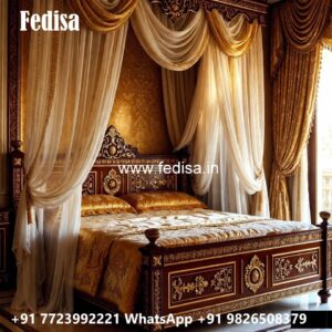 Luxury Bed Design with Modern LED Headboard No-0956