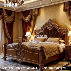 Elegant Luxury Bed Design with Wooden Carving No-1005