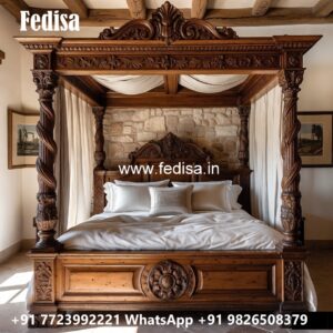 Luxury Bed Design with Elegant Upholstered Headboard No-1028