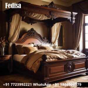 Luxury Bed Design with Premium Wooden Texture No-1042