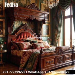 Elegant Luxury Bed Design with Artistic Carving No-1043