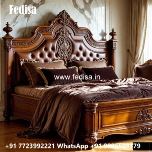 Luxury Bed Design with Contemporary Wooden Texture No-1057