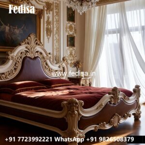 Stylish Wooden Luxury Bed Design with Artistic Beauty No-1075