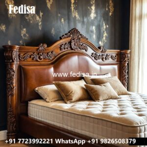 Luxury Bed Design with Decorative Royal Headboard No-1110