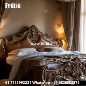 Stylish Luxury Bed Design with Artistic Wooden Finish No-1143