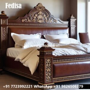 Handmade Wooden Bed Design with Fine Craftsmanship No-1163
