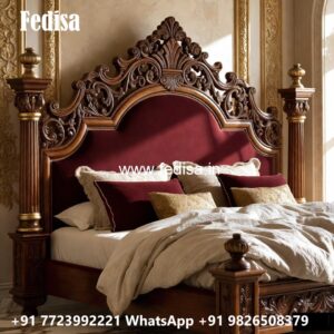 Elegant Wooden Bed Design for Master Suites No-1176