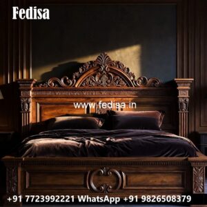 Carved Wooden Bed Design for Luxury Interiors No-1178