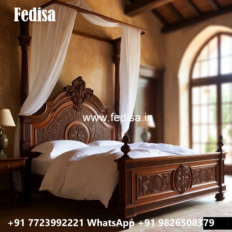 Vintage Wooden Classic Bed Design No-1249