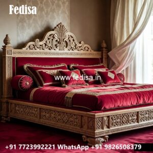 Stylish Carved Wooden Bed Design No-1437