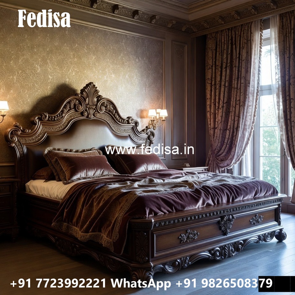 Elegant Luxury Bed Design with Golden Details No-1735