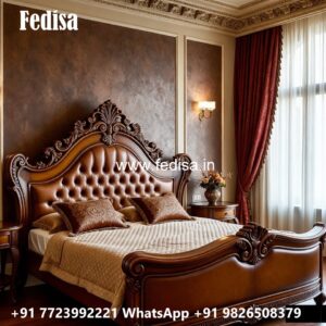Modern Luxury Bed Design with Artistic Details No-1745