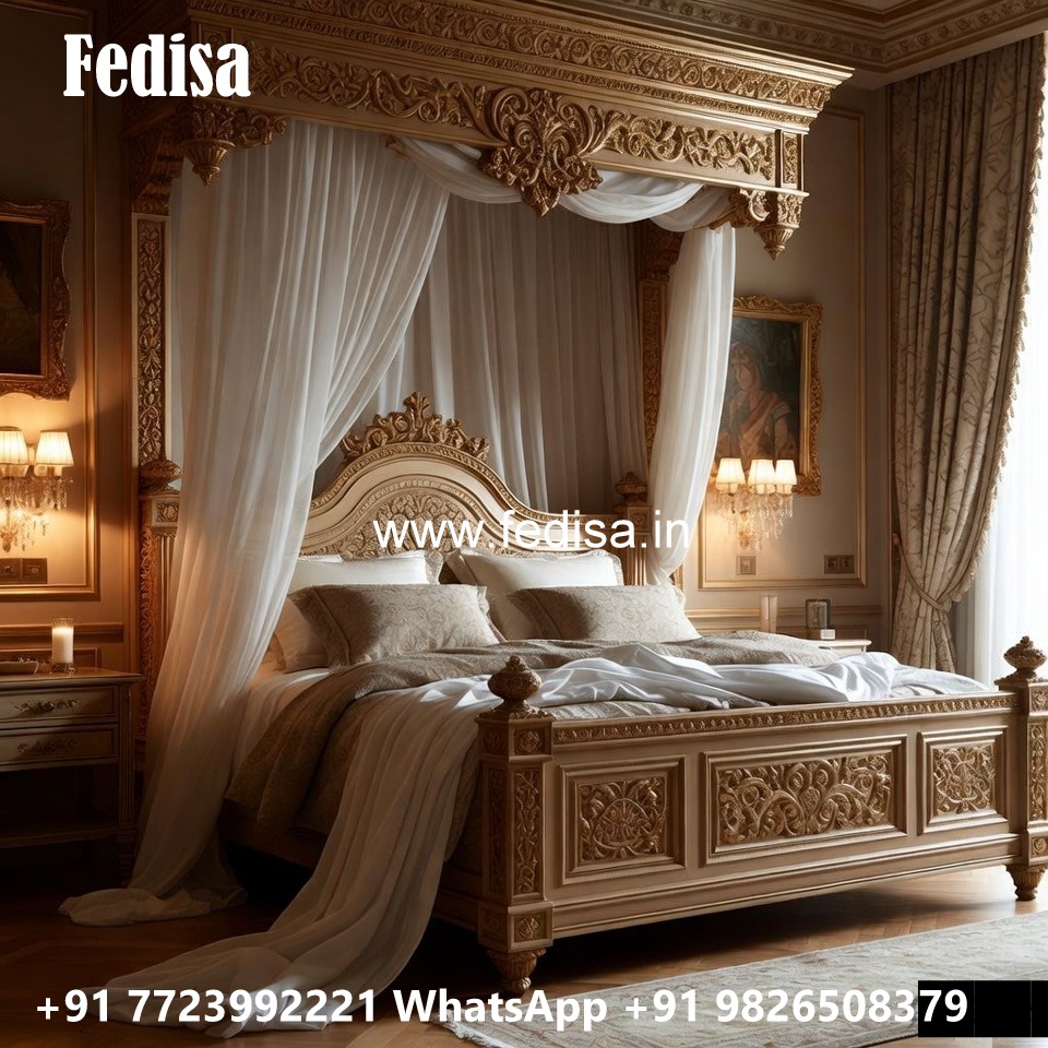 Stylish Luxury Bed Design with Decorative Headboard No-1760
