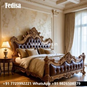 Luxury Bed Design with Stylish Fabric Upholstery No-1819