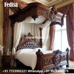Luxury Bed Design with Stylish Wooden Framework No-1828