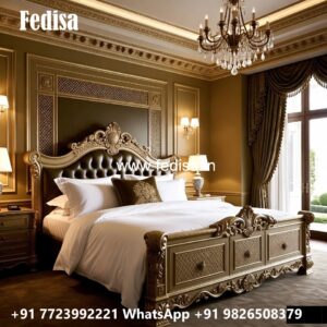 Modern Luxury Bed Design with Royal Decorative Elements No-1887