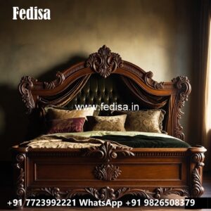 Elegant Luxury Bed Design with Artistic Carving No-1893