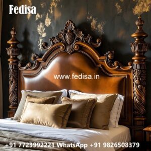 Luxury Bed Design with Artistic Golden Patterns No-1963