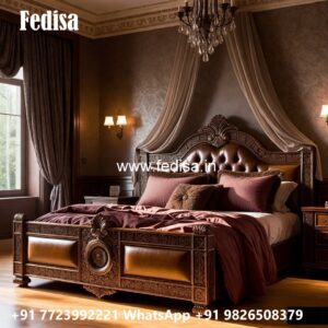 Classic Bed Design with Royal Wooden Carving No-2006