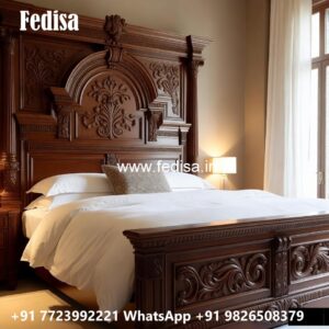 Carved Wooden Bed Design for Luxury Interiors No-2028