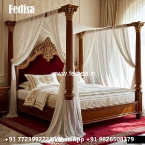 White Wooden Classic Bed Design No-2134